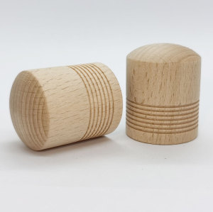 Bouchon de parfum en bois de couleur naturelle en forme de cylindre en vente, goulot d'étranglement à sertir de 15 mm | Bouteilles GP