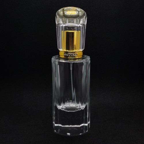 Botella de perfume de cristal común 50ml al por mayor | frascos de perfume recargables | botella de vidrio para fragancia recargable | Bomba y tapón acrílico | Fabricación de botellas GP
