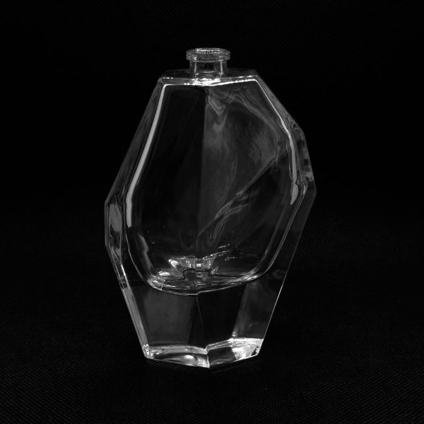 100ml Bouteilles en verre de parfum vide de forme asymétrique en gros | flacon de parfum en verre moderne | Col à sertir FEA 15 mm | Fabrication de bouteilles GP OEM ODM