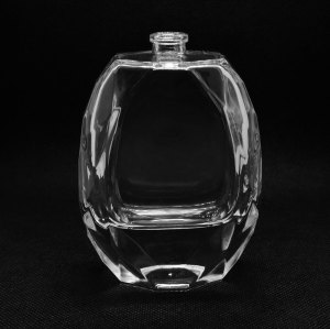 bouteille en verre vide de parfum en forme de diamant 100ml en gros | flacon de parfum en verre plat | Col à sertir FEA 15 mm | Fabrication de bouteilles GP OEM ODM