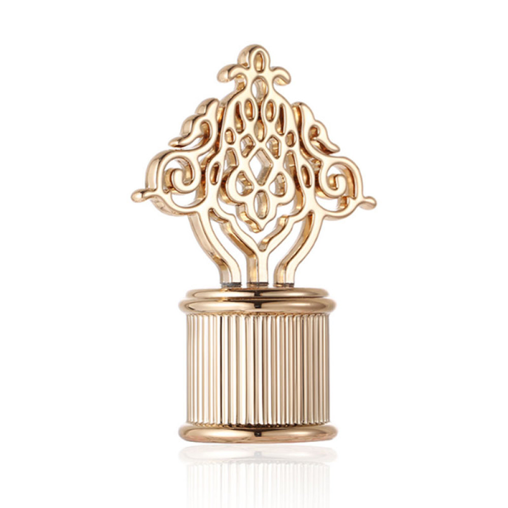 Flower pattern zamac perfume cap wholesale | zamak cap customization | zinc alloy cap supplier | perfume cap manufacturer | GP Botttle Manufacturing