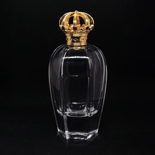 Botella de perfume de vidrio de 100ml en línea tienda | gorra corona zamac | FEA15 cuello, botella pulverizadora | Botellas de perfume GP al por mayor
