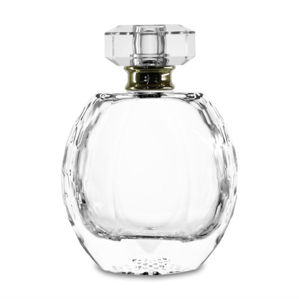 Botellas de perfume de vidrio de 100 ml en línea tienda | botellas de vidrio vacías decorativas | cuello de 15 mm con bomba, tapa | Botellas de perfume GP al por mayor