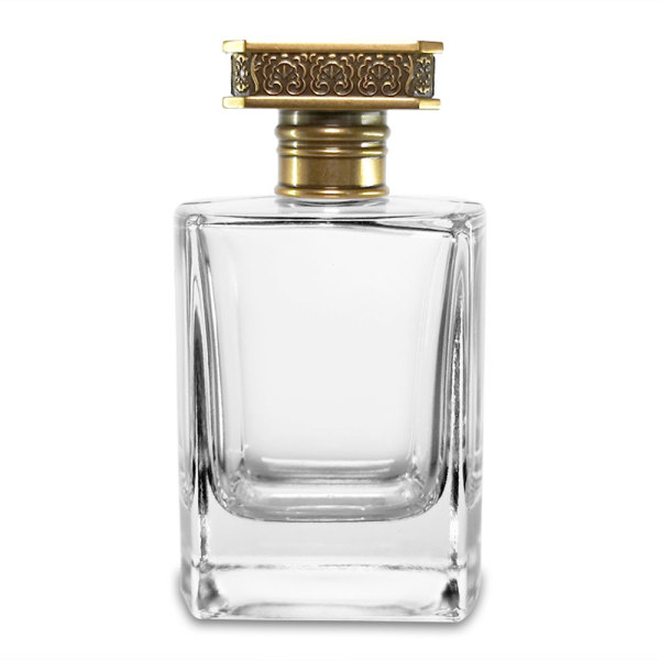 Custom Luxury Clear Square Glass Perfume Spray Bottle with Unique Cap