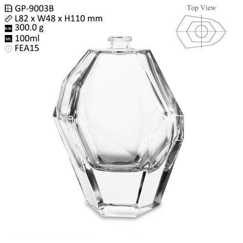 100ml Asymmetrical shape empty perfume glass bottles wholesale | modern glass perfume bottle | FEA 15mm crimp neck | GP Bottles OEM ODM Manufacturing