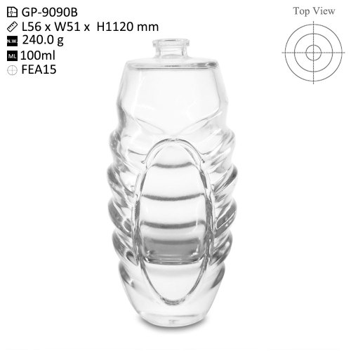 100ml stripe depression glass perfume bottles wholesale | pretty glass perfume bottle | glass perfume bottle with pump | GP Bottles OEM ODM Manufacturing