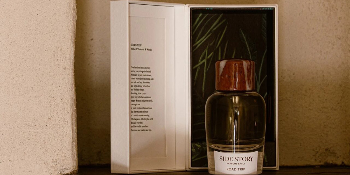 Side Story perfume set with glass bottle and recyclable packaging – luxury niche fragrance