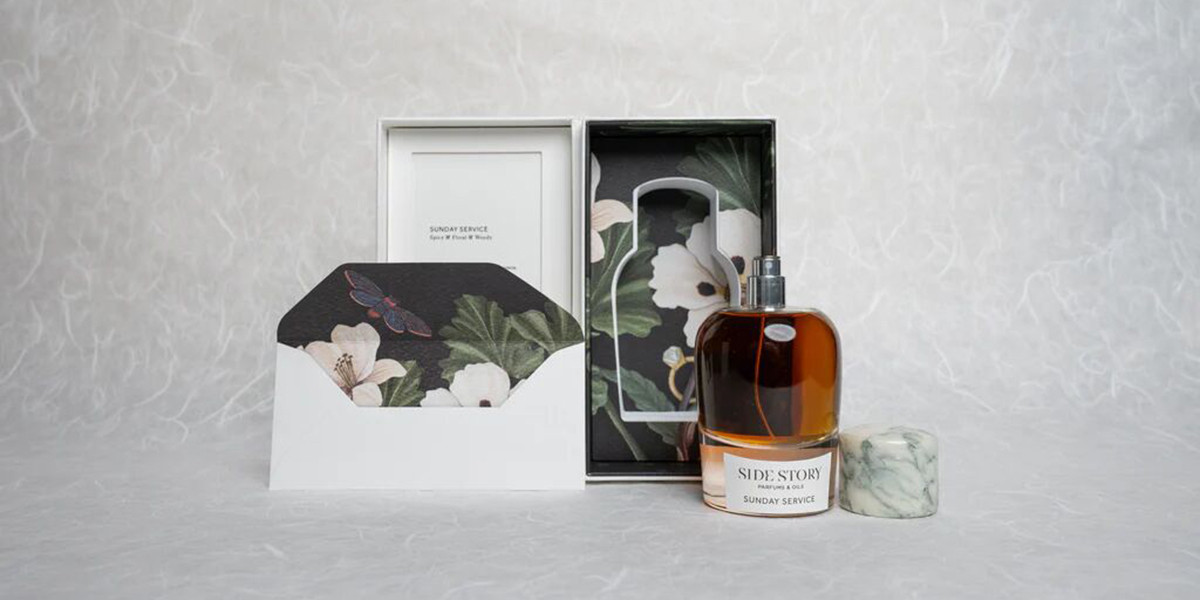 Side Story perfume with Italian handcrafted bottle and eco-friendly paper box – sustainable fragrance packaging