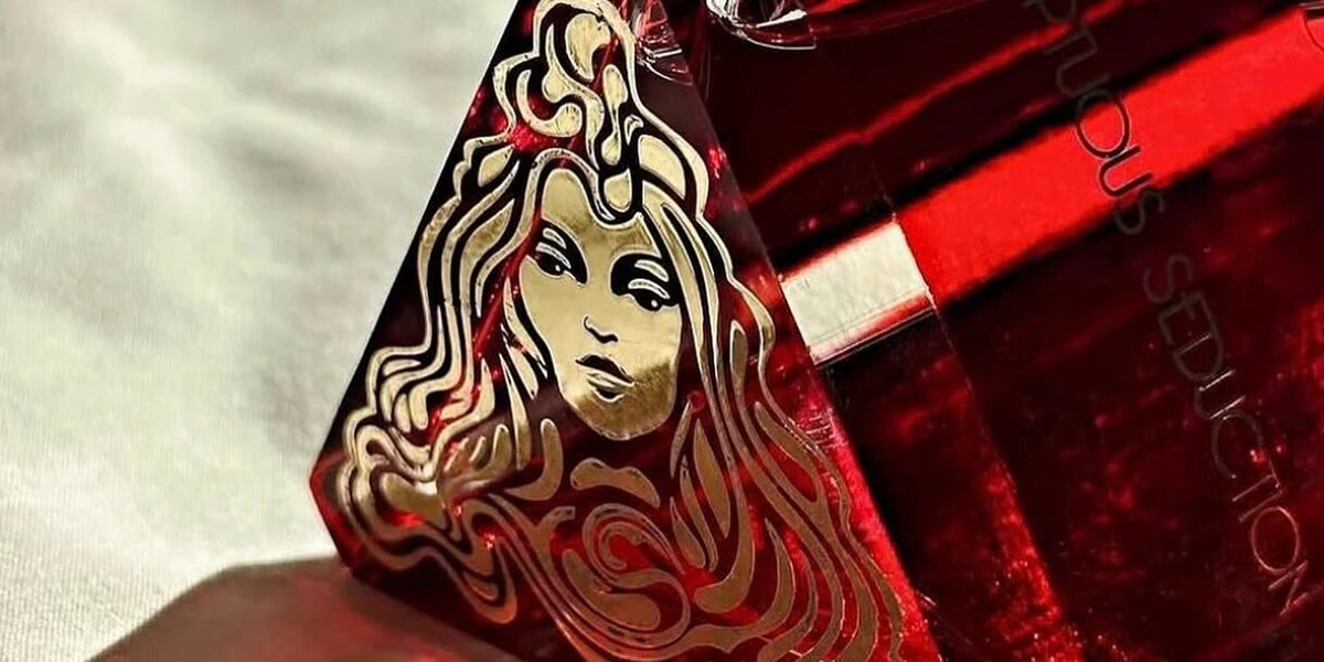Luxury red perfume bottle with complete packaging – elegant solution for niche brands