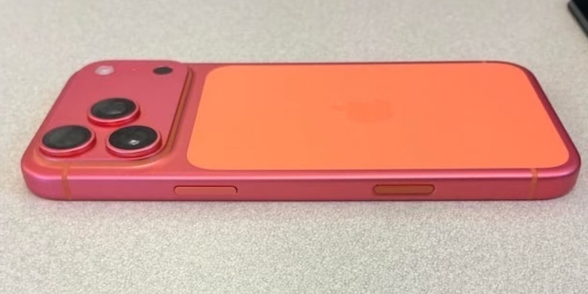 Close-up of iPhone 17 showing worn or faded color coating
