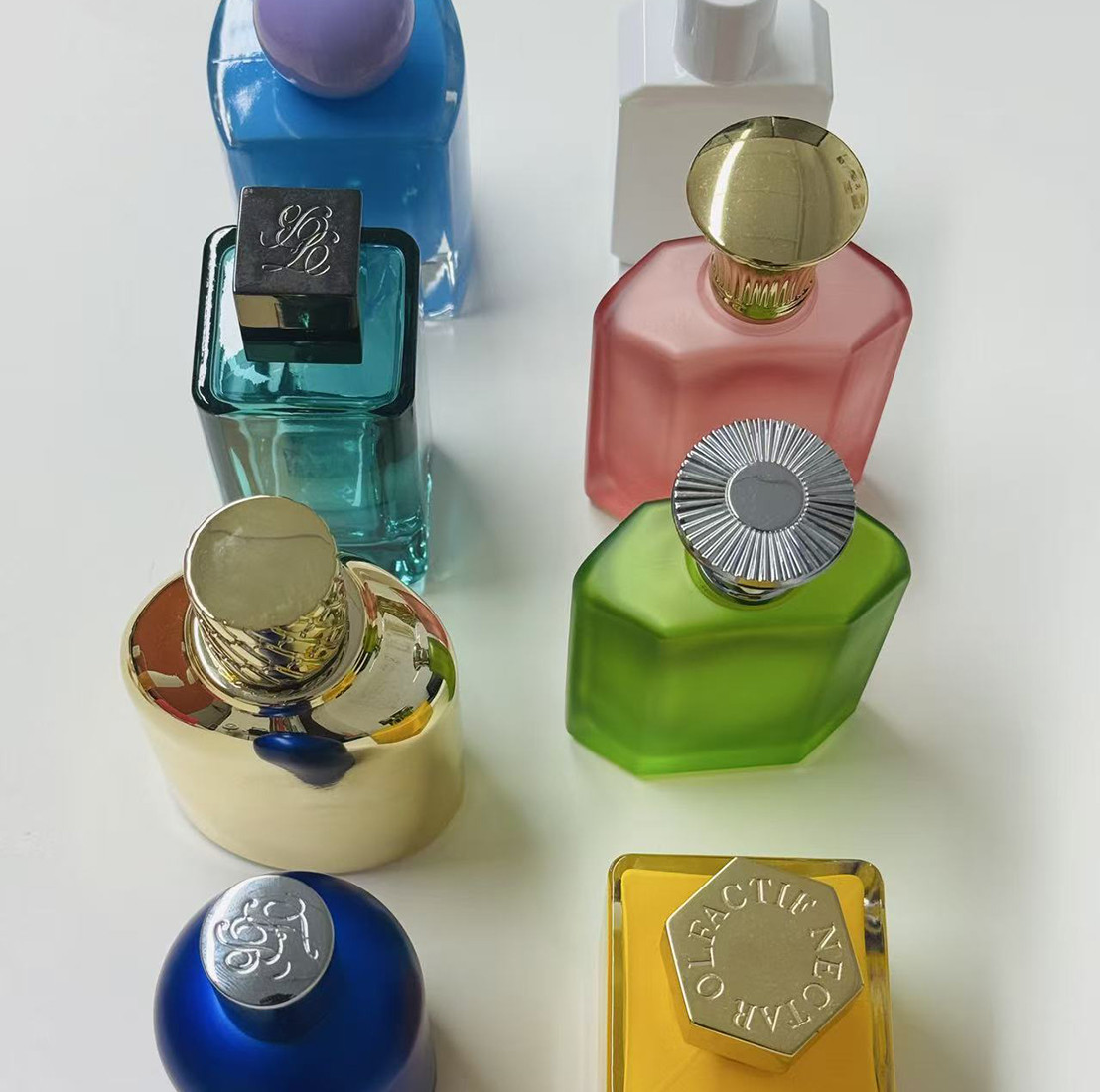 GP Bottles colorful glass perfume bottles, showcasing vibrant design options
