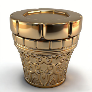 Golden plated zamac perfume cap wholesale | crown shape perfume cap | zinc alloy cap | zamak cap for glass bottle | GP Bottles Manufacturing