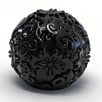 Black Patterned Ball Zinc Alloy Perfume Cap | OEM & ODM Customization for Perfume Packaging Solutions | Wholesale Manufacturing from China