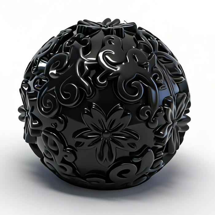 Black Patterned Ball Zinc Alloy Perfume Cap | OEM & ODM Customization for Perfume Packaging Solutions | Wholesale Manufacturing from China