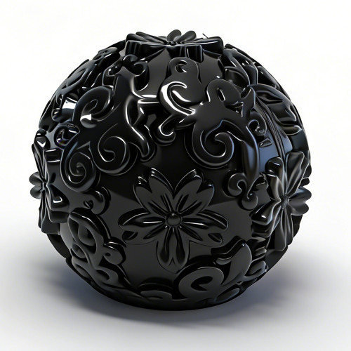 Black Patterned Ball Zinc Alloy Perfume Cap | OEM & ODM Customization for Perfume Packaging Solutions | Wholesale Manufacturing from China