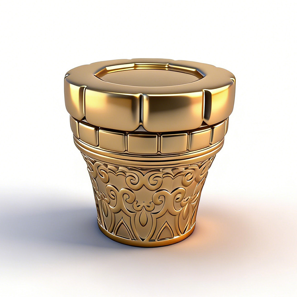 Golden plated zamac perfume cap wholesale | crown shape perfume cap | zinc alloy cap | zamak cap for glass bottle | GP Bottles Manufacturing