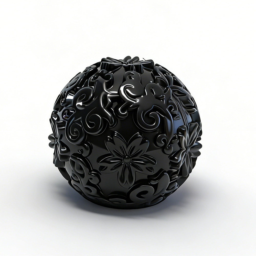 Black Patterned Ball Zinc Alloy Perfume Cap | OEM & ODM Customization for Perfume Packaging Solutions | Wholesale Manufacturing from China