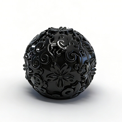 Black Patterned Ball Zinc Alloy Perfume Cap | OEM & ODM Customization for Perfume Packaging Solutions | Wholesale Manufacturing from China