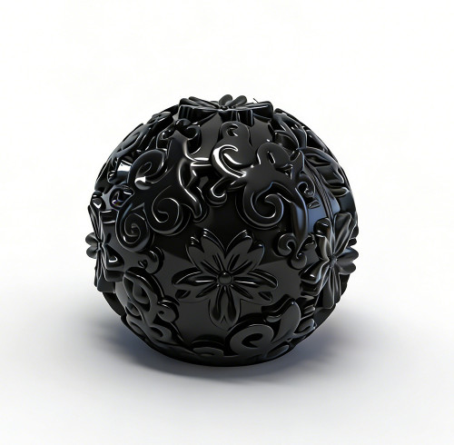 Black Patterned Ball Zinc Alloy Perfume Cap | OEM & ODM Customization for Perfume Packaging Solutions | Wholesale Manufacturing from China