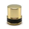 Glass bottles zamac perfume cap wholesale | golden plated with leather | standard FEA15mm | GP Bottles OEM ODM Manufacturing