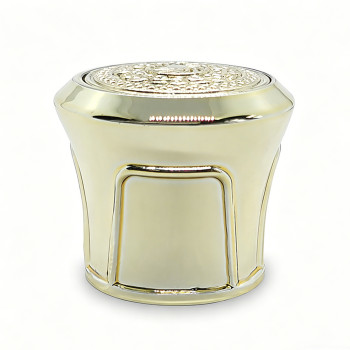 Golden bottle caps for luxury perfume packaging wholesale | zamac perfume cap | FEA 15 pump sprayer suitable |  GP Bottles OEM ODM Manufacturing