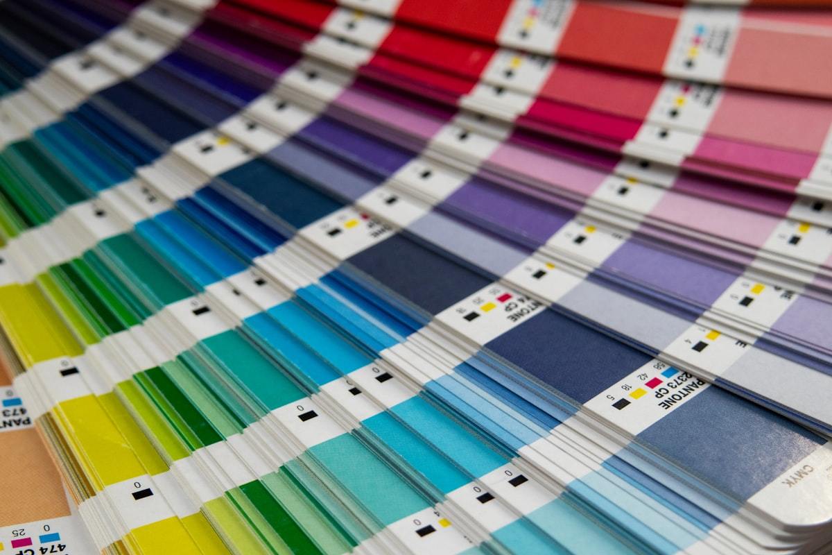 Colour reference palette used to match Pantone shades for perfume packaging design