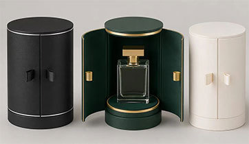 Wooden presentation box used for premium hybrid perfume packaging
