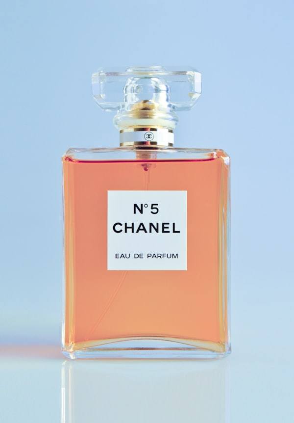 Custom perfume bottle displayed on a shelf