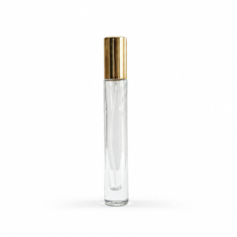 Solid Aluminium Perfume Cap (Slim) front view on a fragrance bottle