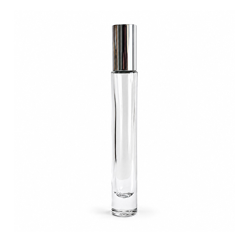 Solid Aluminium Perfume Cap (Slim) front view on a fragrance bottle