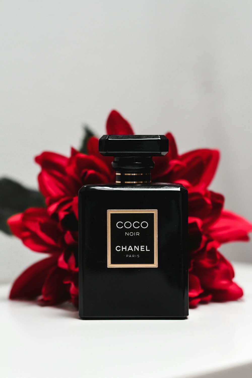 Premium black perfume bottle, representing a finished custom fragrance packaging project