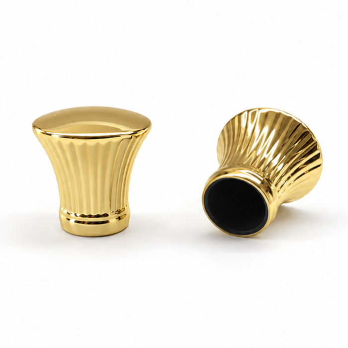 golden metal perfume caps wholesale | zamac perfume cap | zinc alloy cap | design for FEA 15mm neck glass bottle | GP Bottles Manufacturing