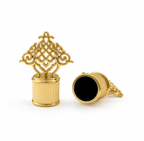 Flower pattern zamac perfume cap wholesale | zamak cap customization | zinc alloy cap supplier | perfume cap manufacturer | GP Botttle Manufacturing