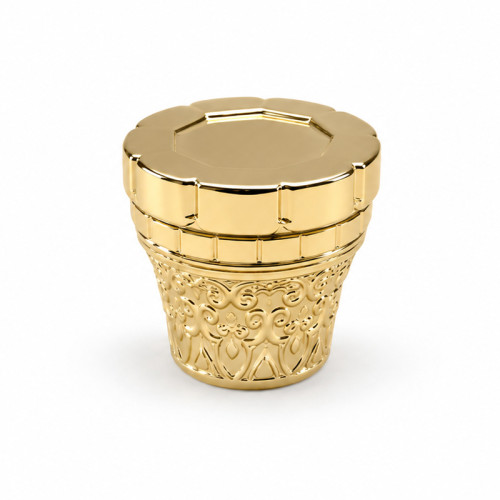 Golden plated zamac perfume cap wholesale | crown shape perfume cap | zinc alloy cap | zamak cap for glass bottle | GP Bottles Manufacturing
