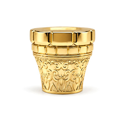Golden plated zamac perfume cap wholesale | crown shape perfume cap | zinc alloy cap | zamak cap for glass bottle | GP Bottles Manufacturing