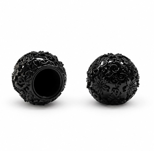 Black Patterned Ball Zinc Alloy Perfume Cap | OEM & ODM Customization for Perfume Packaging Solutions | Wholesale Manufacturing from China