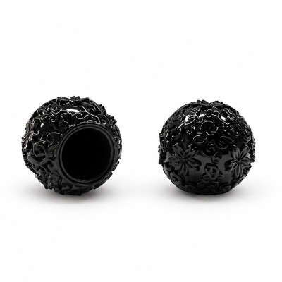 Black Patterned Ball Zinc Alloy Perfume Cap | OEM & ODM Customization for Perfume Packaging Solutions | Wholesale Manufacturing from China