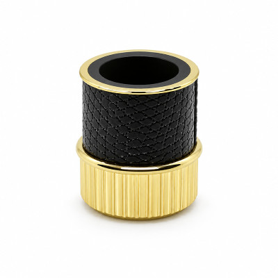 Custom perfume cap zinc alloy with leather wholesale | zamak perfume cap | FEA15 glass bottle | GP Bottles OEM ODM Manufacturing