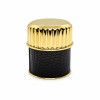Custom perfume cap zinc alloy with leather wholesale | zamak perfume cap | FEA15 glass bottle | GP Bottles OEM ODM Manufacturing