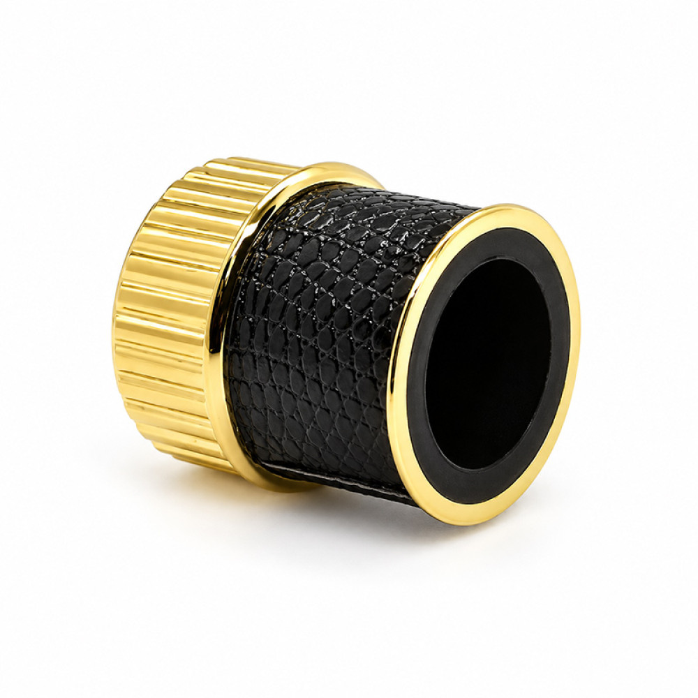 Custom perfume cap zinc alloy with leather wholesale | zamak perfume cap | FEA15 glass bottle | GP Bottles OEM ODM Manufacturing