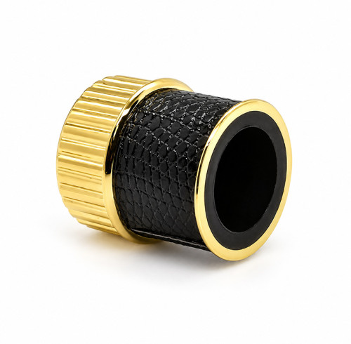 Custom perfume cap zinc alloy with leather wholesale | zamak perfume cap | FEA15 glass bottle | GP Bottles OEM ODM Manufacturing