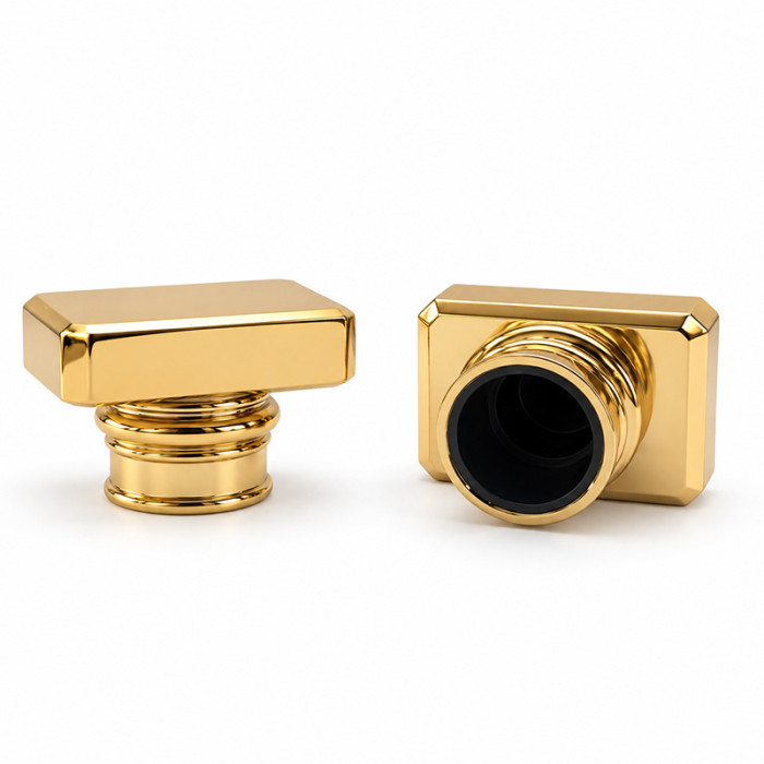 Rectangle zamac art deco perfume bottle caps wholesale | zamak perfume cap | zinc alloy cap | GP Bottles OEM ODM Manufacturing