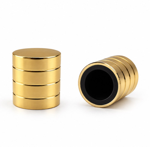 Custom perfume bottle lids wholesale | cylinder with stripe design zamac cap | design for FEA15mm neck bottle | GP Bottles OEM ODM Manufacturing