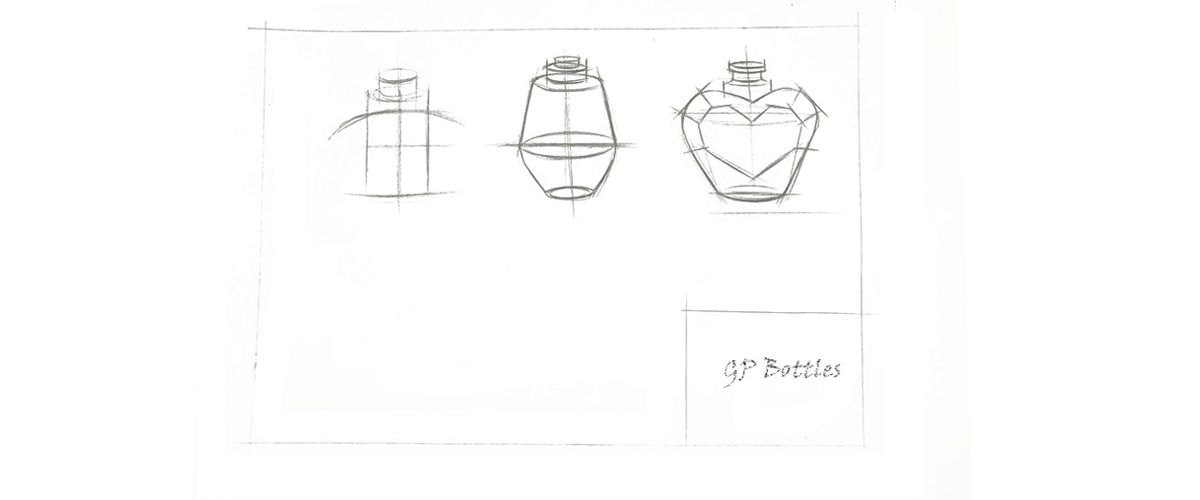 perfume bottle sketches