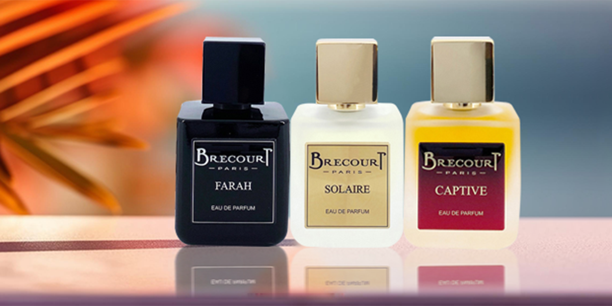 Brecourt Osmanthus Guilin perfume with osmanthus and tuberose – custom perfume glass bottle design