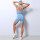 Camisole single shoulder strap bra shorts suit workout clothes women