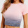 Knitted seamless top, gradient fitness t-shirt, sports yoga, short-sleeved yoga clothes, women