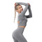 Seamless yoga wear high stretch hollow back workout wear sports long-sleeved top