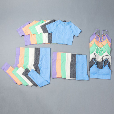 21 new INS European and American yoga clothes high waist fitness shorts high stretch sports underwear seamless yoga suit women