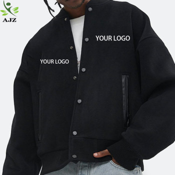 Black Embroidery Varsity Jackets